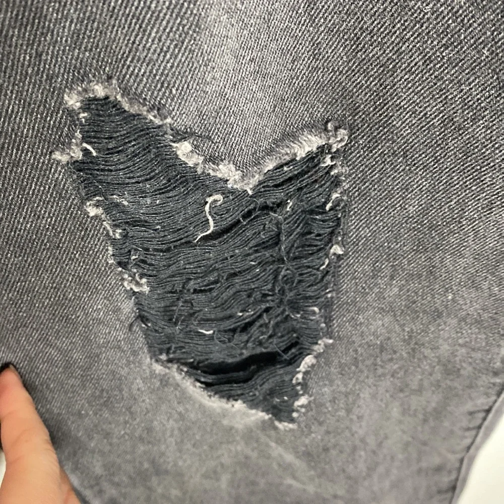 Princess Polly Zaneta washed black ripped skinny jeans size 12